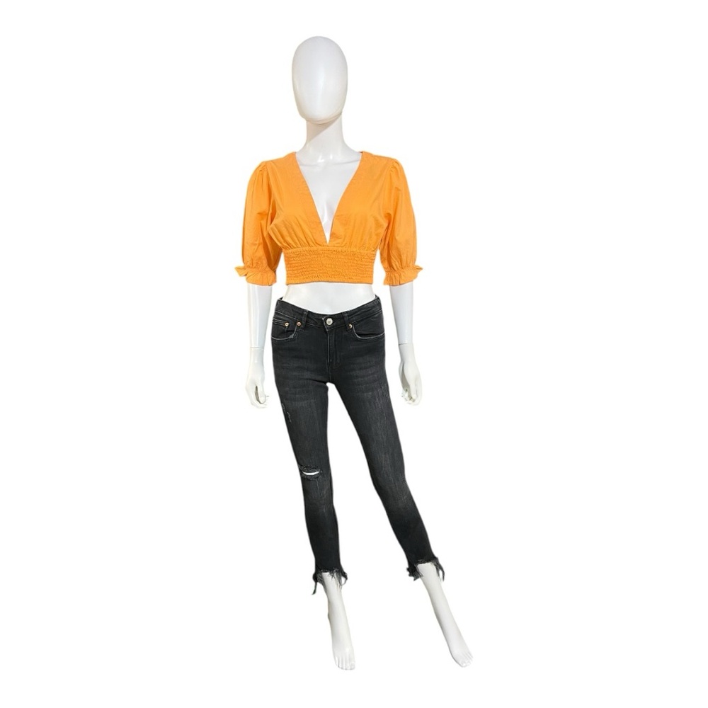 Thread Story Mandarin Orange Crop Top, Medium